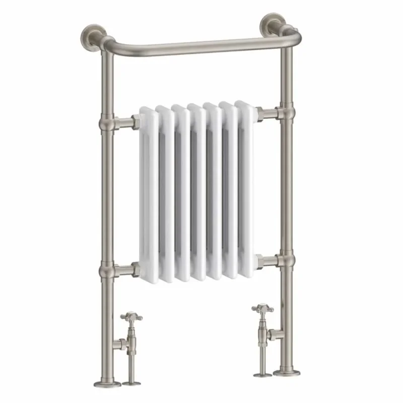 Burlington Trafalgar Brushed Nickel/white Towel Warmer detail view - Image 2