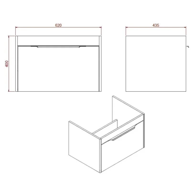 Britton Shoreditch Single Drawer Unit 650mm Matt Blue detail view - Image 2