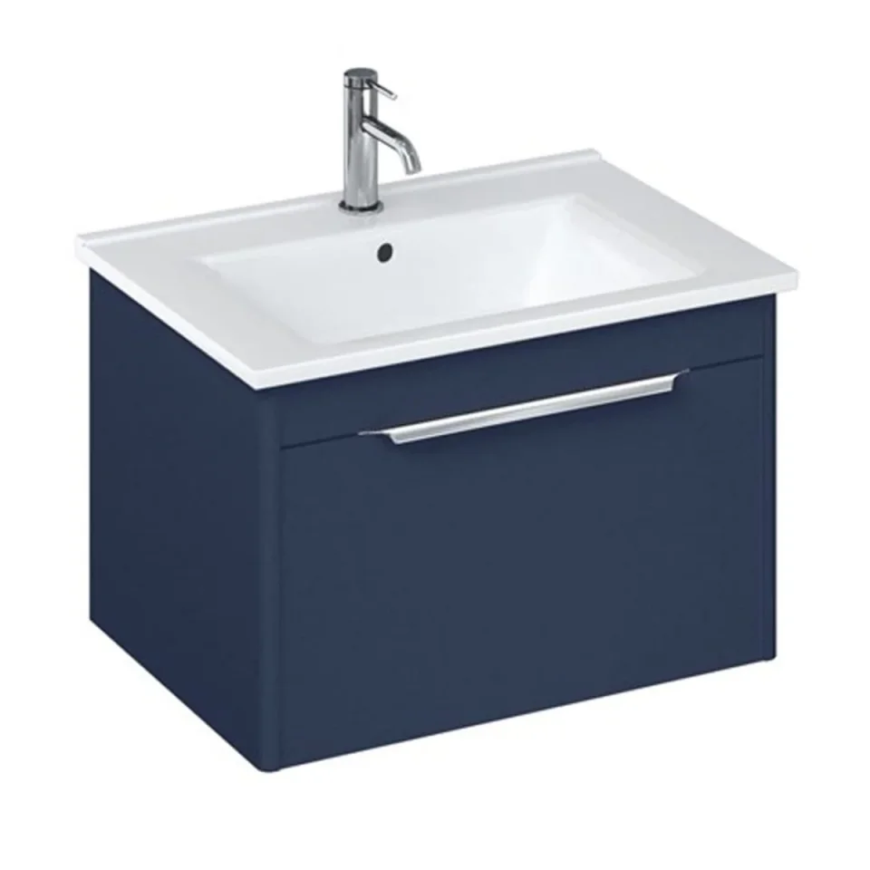 Britton Shoreditch Single Drawer Unit 650mm Matt Blue detail view - Image 3