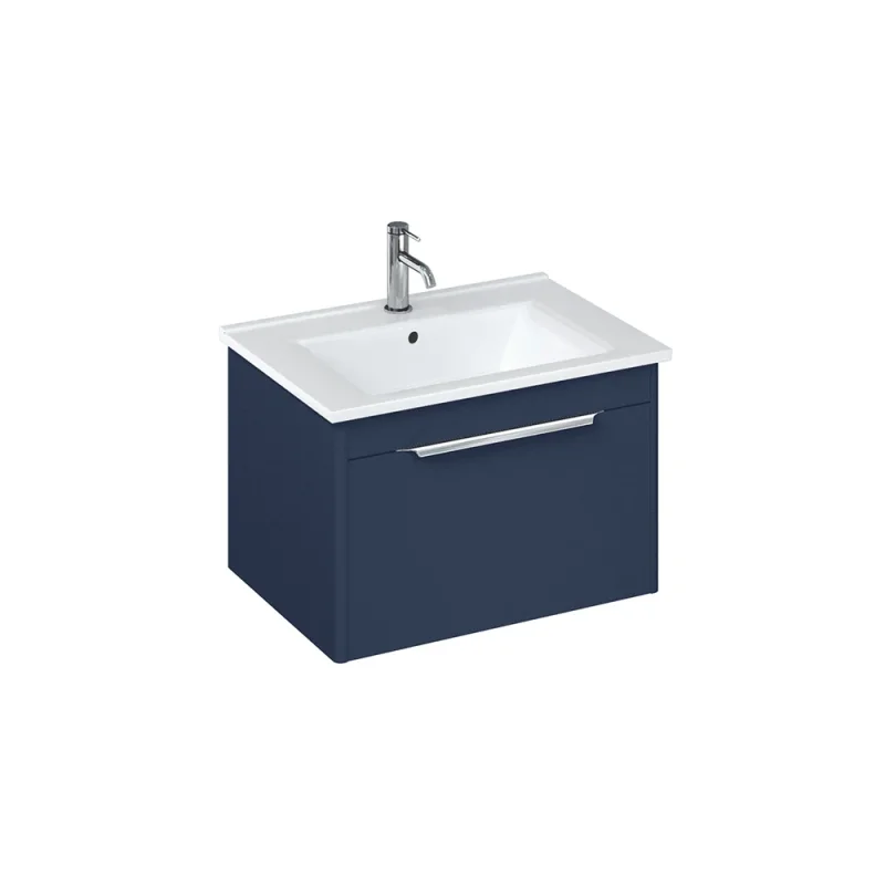 Britton Shoreditch Single Drawer Unit 650mm Matt Blue product image - Image 4