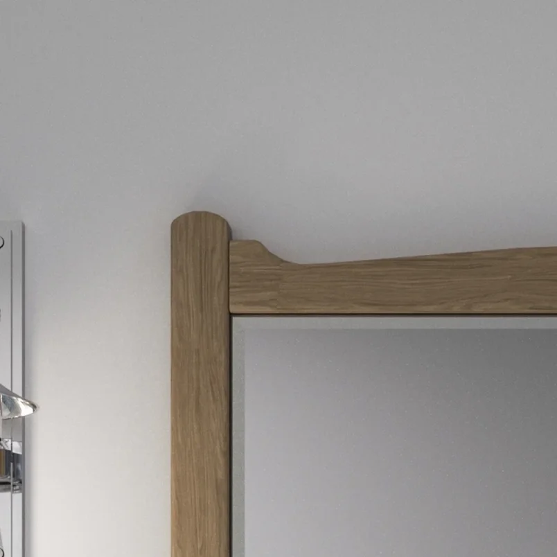 Burlington Guild Mirror 850mm Light Oak detail view - Image 2