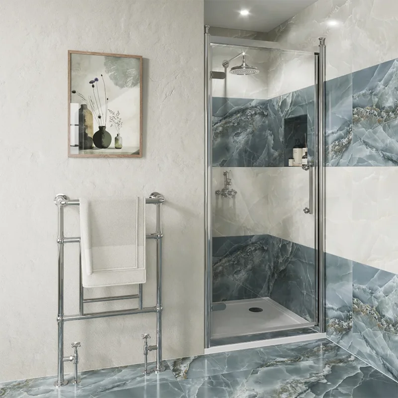 Burlington Classique Hinged Door 900 Chrome product image - Image 3