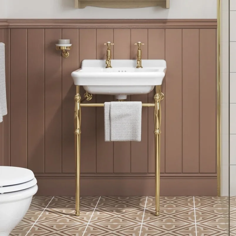 Burlington Guild Basin Stand 560mm Gold detail view - Image 2