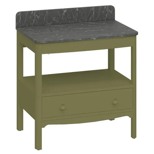 Burlington Guild Vanity Top 850mm With Upstand Marquina detail view - Image 3