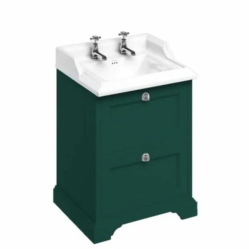 Burlington Freestanding Basin Unit Drawers Matt Green product image - Image 2