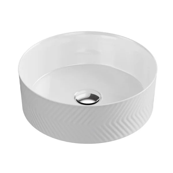 Hib Eden 36cm Striped Round Ceramic Vessel Bowl