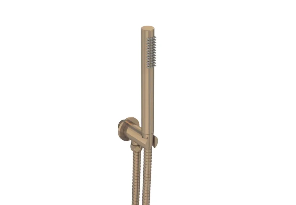 Saneux Cos Slim Handset - W/ Outlet Elbow & Holder & 150cm Hose - Brushed Bronze product image - Image 2