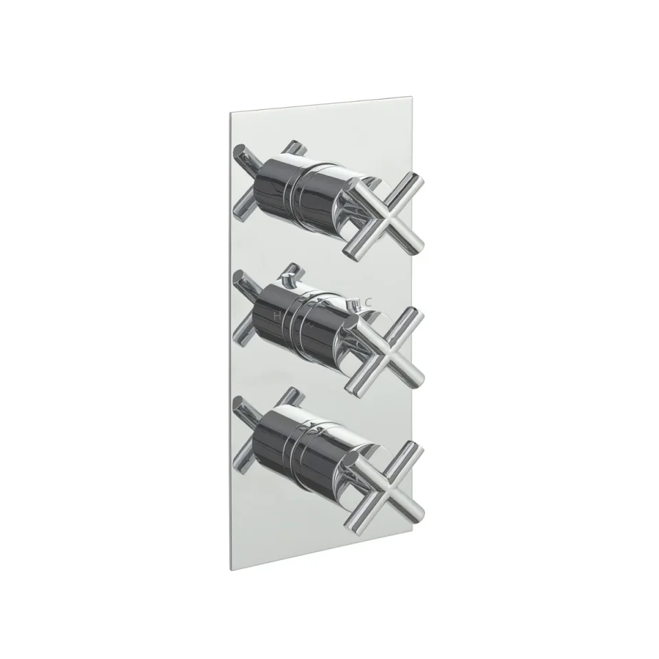 Just Taps Solex Thermostatic Concealed 2 Outlet Shower Valve Vertical Chrome product image - Image 3