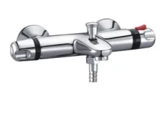 Just Taps Wall Mounted (With Flanges) Thermostatic Bath Shower Mixer Chrome product image - Image 2