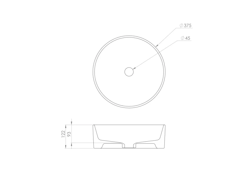 Saneux Sienna 37cm Round Fluted Countertop Washbasin detail view - Image 3