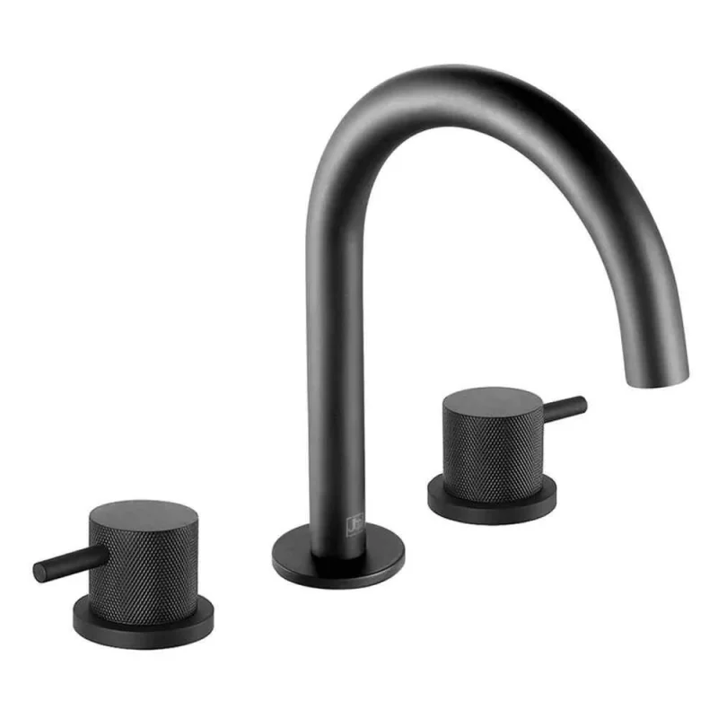 Just Taps 3 Hole Deck Mounted Basin Mixer With Designer Handle Matt Black product image - Image 5