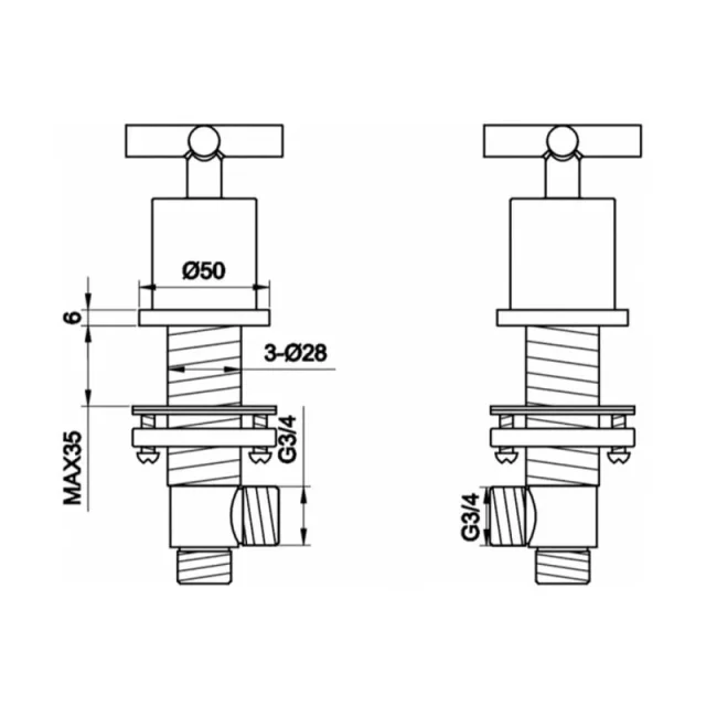 Just Taps Solex Panel Valves Chrome product image - Image 3