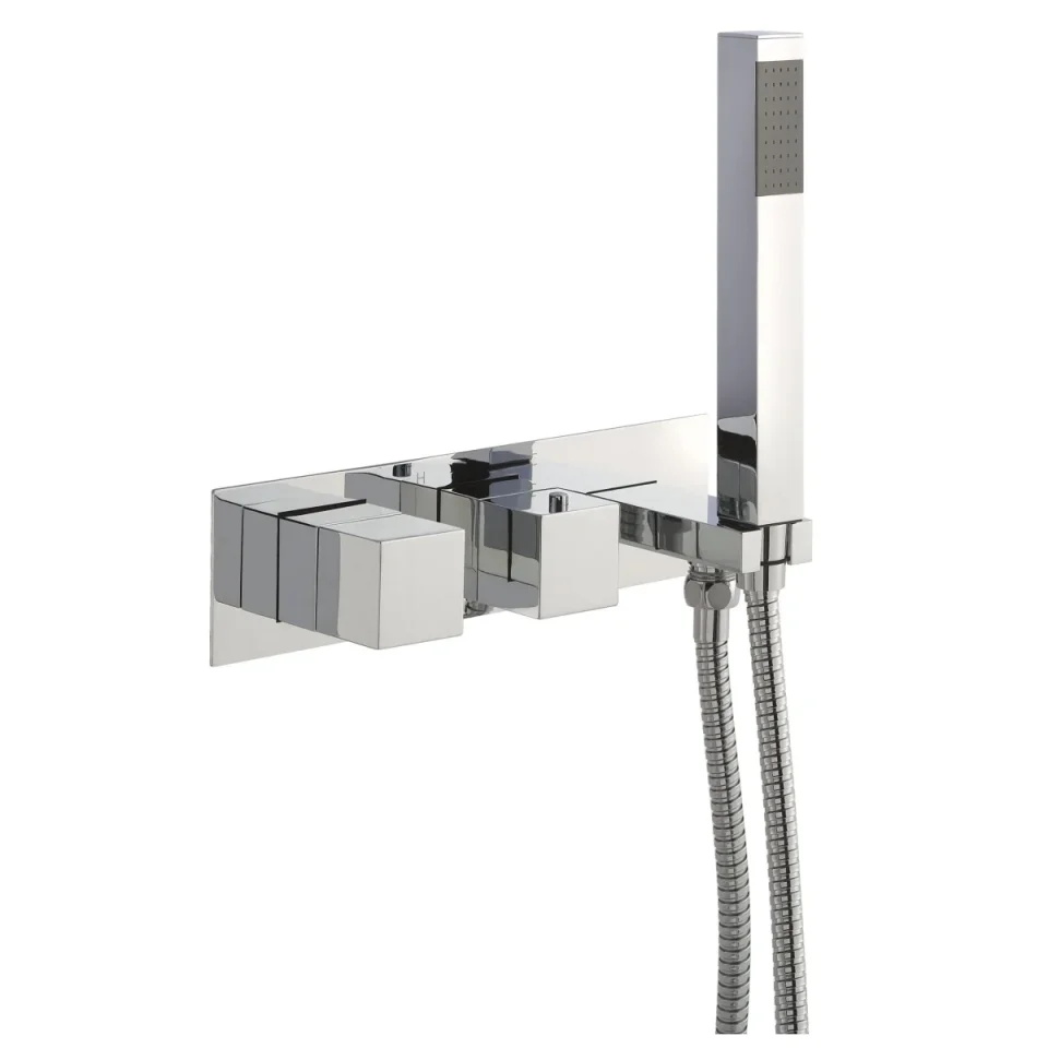 Just Taps Athena Thermostatic Concealed 2 Outlet Valve With Handset Chrome product image - Image 2