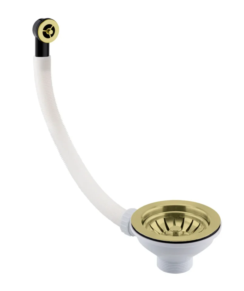 Just Taps Basket Strainer Waste Round Overflow Brushed Brass product image - Image 3