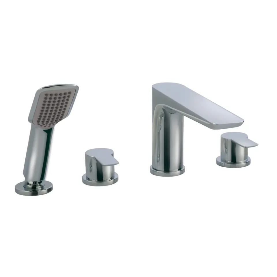 Just Taps Amore 4 Hole Deck Bath Shower Mixer With Kit Chrome product image - Image 3