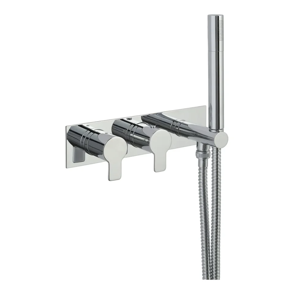 Just Taps Amore Thermostatic Concealed Shower Valve 2 Outlets Wth Handset Chrome detail view - Image 3