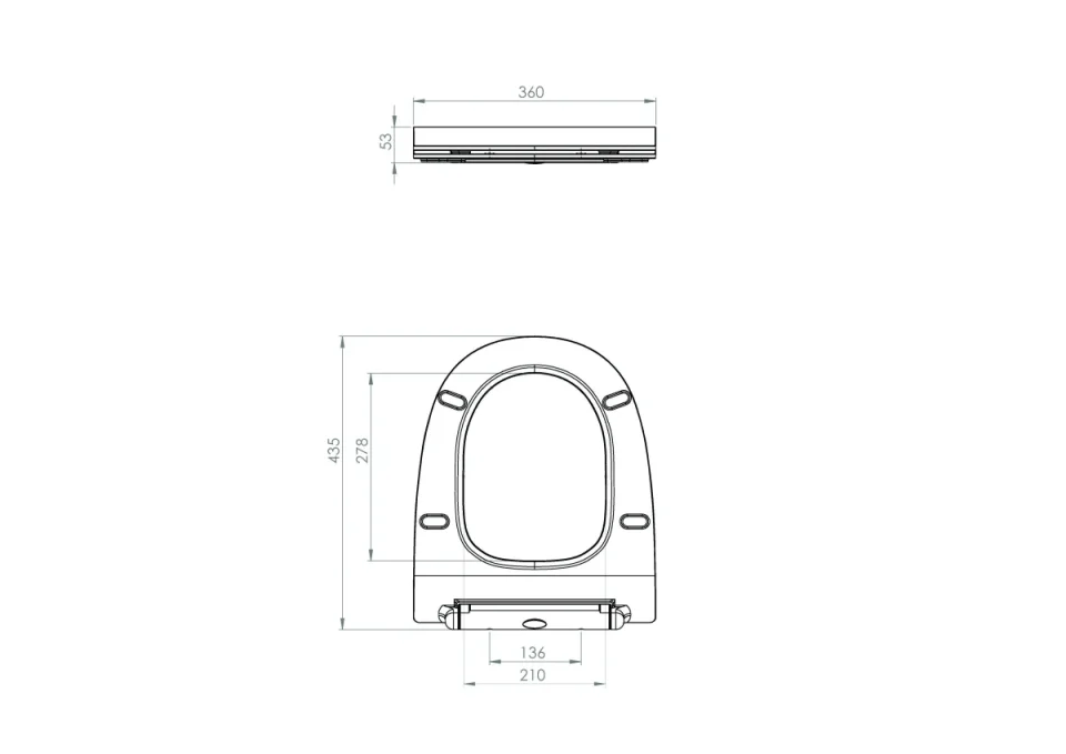 Saneux AIR slim-line soft close seat & cover (for AIR77 & AIRBTW01) detail view - Image 4