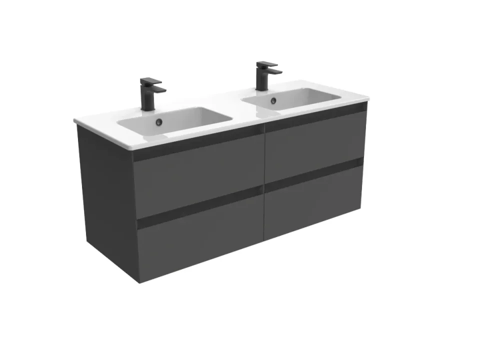 Saneux Uni 120cm 4 Drawer Wall Mounted Unit - Matte Anthracite product image - Image 6