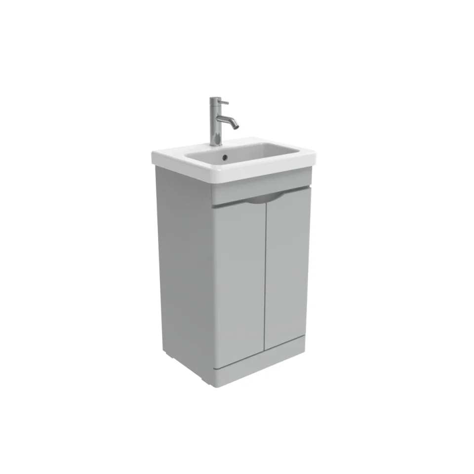 Saneux Indigo 50cm 2 Door Floor Standing Unit - Dove Grey product image - Image 2