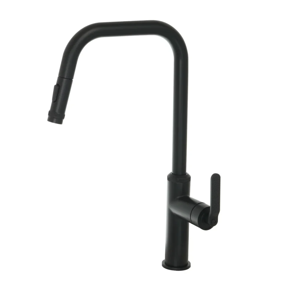 Just Taps Decor Matt Black Single Lever Pull Out Sink Mixer product image - Image 3