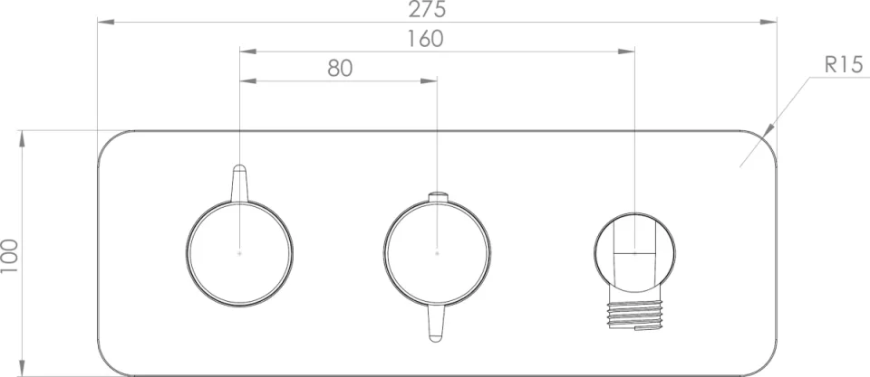 Saneux Eden 2 Way Thermostatic Shower Valve Kit In Landscape With Handspray - Brushed Brass detail view - Image 2