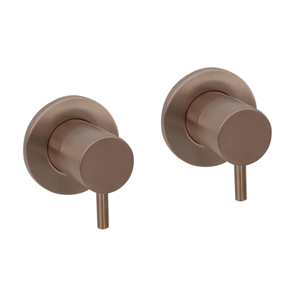 Just Taps Vos Wall Valves Brushed Brushed Bronze detail view - Image 2