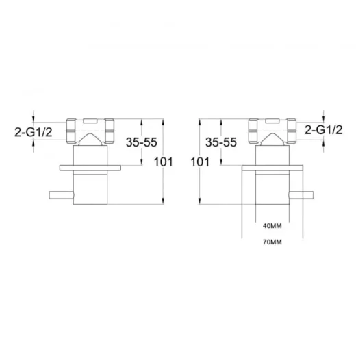Just Taps Vos Wall Valves Brushed Brushed Bronze product image - Image 3
