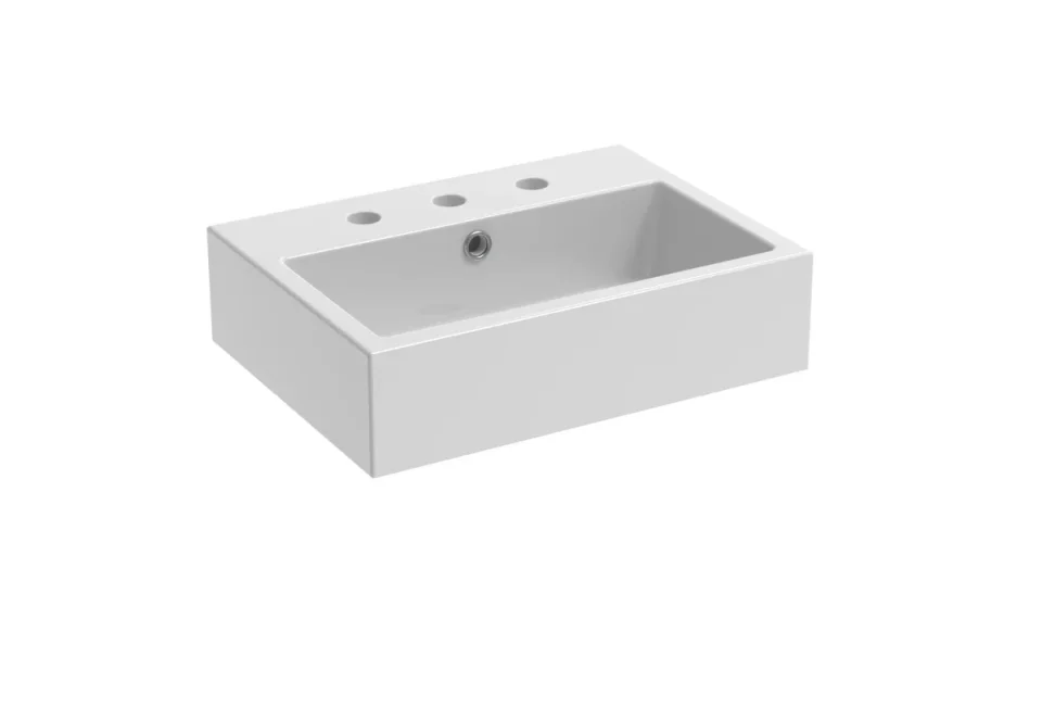 Saneux Matteo 50x37cm Washbasin 3th - Gloss White product image - Image 2