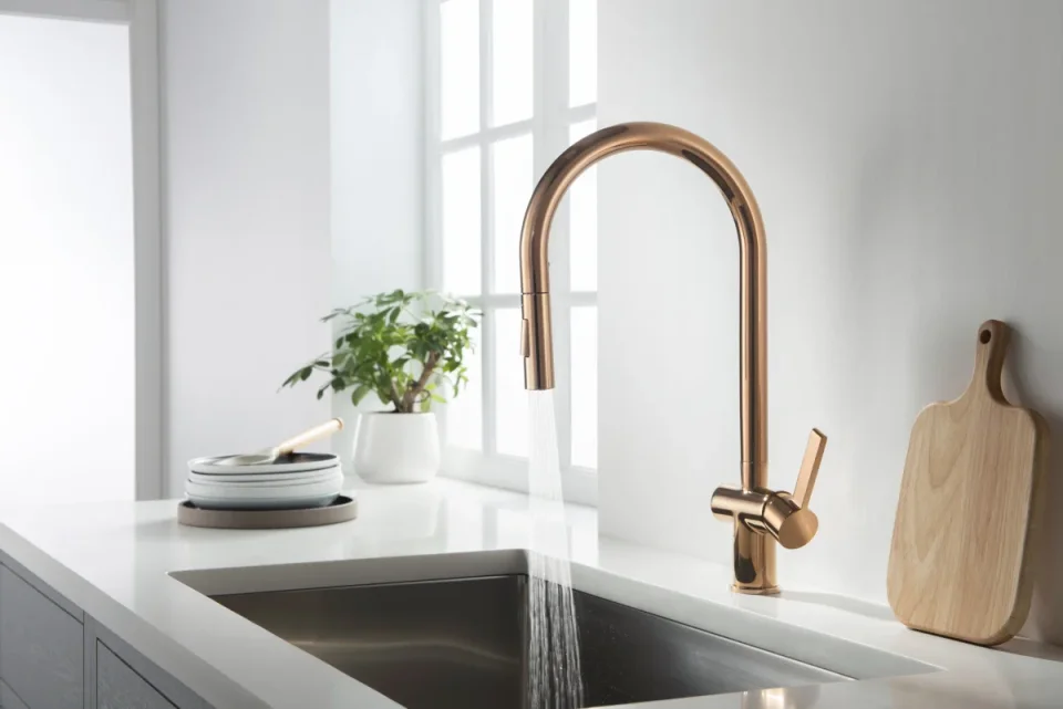 Just Taps Vos Rose Gold Single Lever Pull Out Sink Mixer product image - Image 6