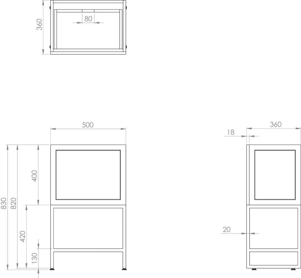 Saneux Kingsbury 50cm 1 Drawer Floor Standing Unit - Matte Anthracite product image - Image 7