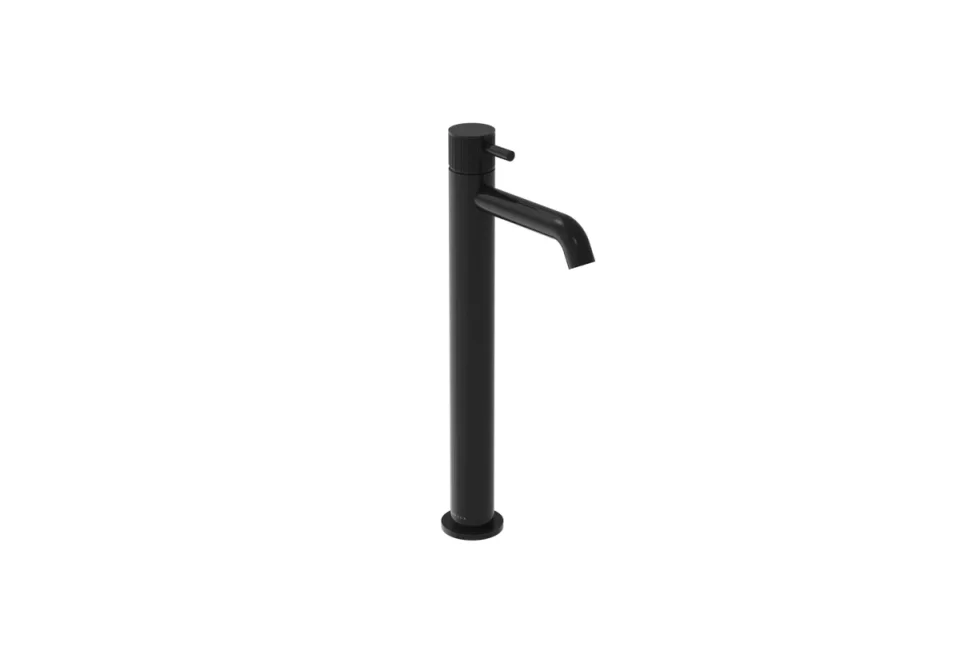 Saneux Cos Tall Basin Mixer Kit - W/ Fluted Handle - Satin Black (pvd) product image - Image 3