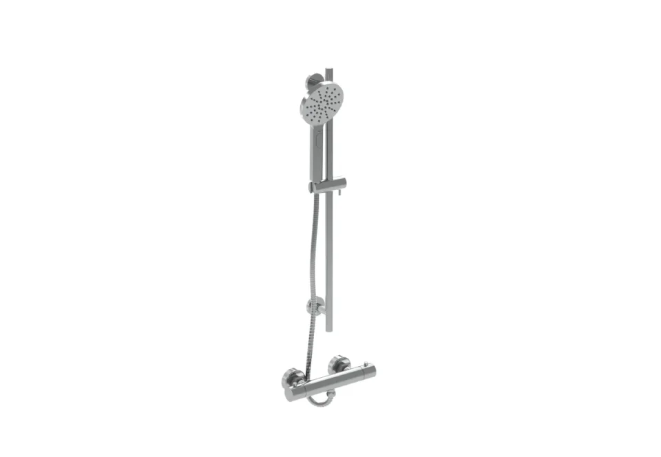 Saneux Cos 1 Way Thermostatic Bath Valve Kit - W/ Slider Rail & 3 Function Handset product image - Image 2