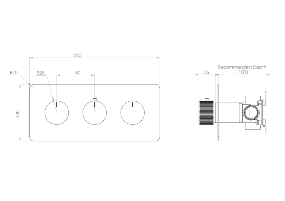 Saneux Cos Thermostatic Handle - Fluted - Brushed Nickel product image - Image 3