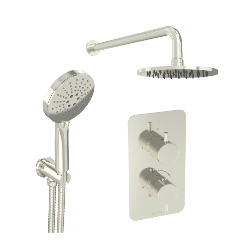 Saneux Cos 2 Way Shower Kit - W/ 3 Function Handset & Shower Head - Brushed Nickel product image - Image 2