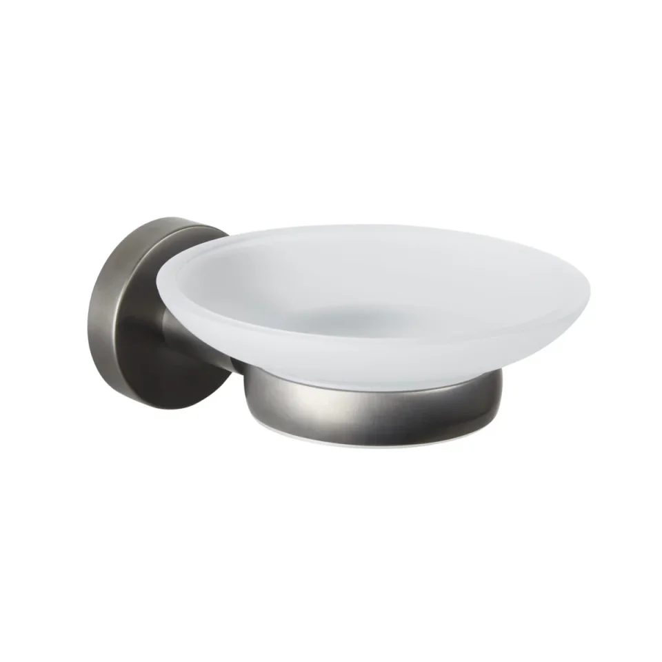 Just Taps Vos Soap Dish Brushed Black detail view - Image 3