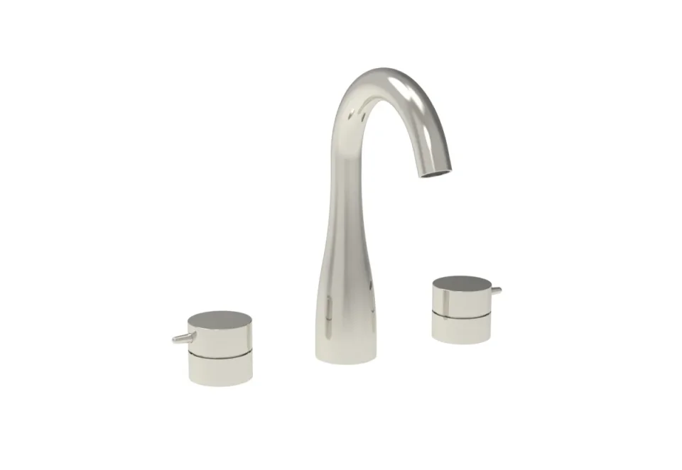Saneux Eden 3 Piece Deck Mounted Basin Mixer - Chrome detail view - Image 3