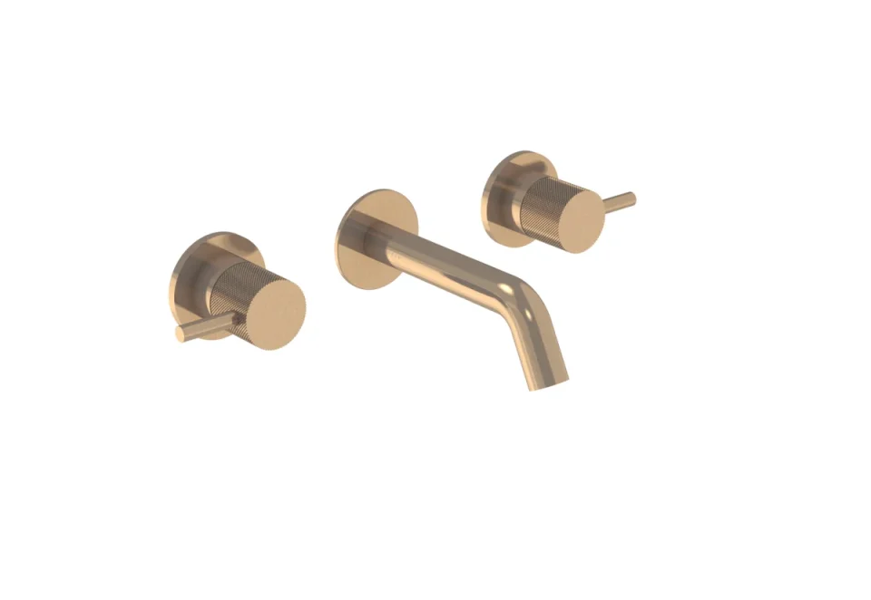 Saneux Cos Knurled 3 Tap Hole Handles (pair) - Brushed Bronze product image - Image 2
