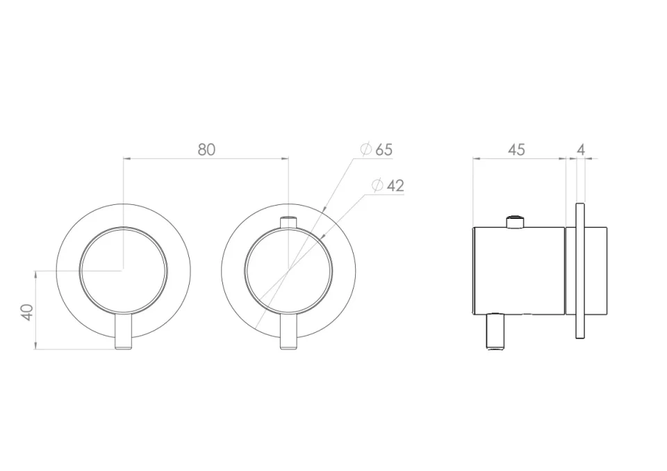 Saneux Cos 2 Way Thermostatic Shower Ring Valve Kit - W/ Classic Handle - Portrait & Landscape - Brushed Nickel product image - Image 3