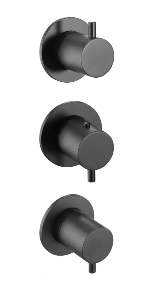 Vos Modular Thermostatic Concealed 3 outlet Shower Valve Matt Black product image - Image 3