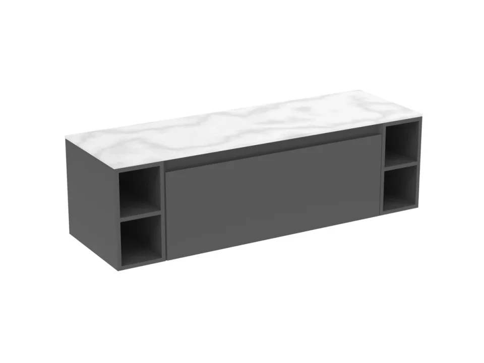 Saneux Uni 140cm Countertop - Matte Carrara White - 12mm detail view - Image 2