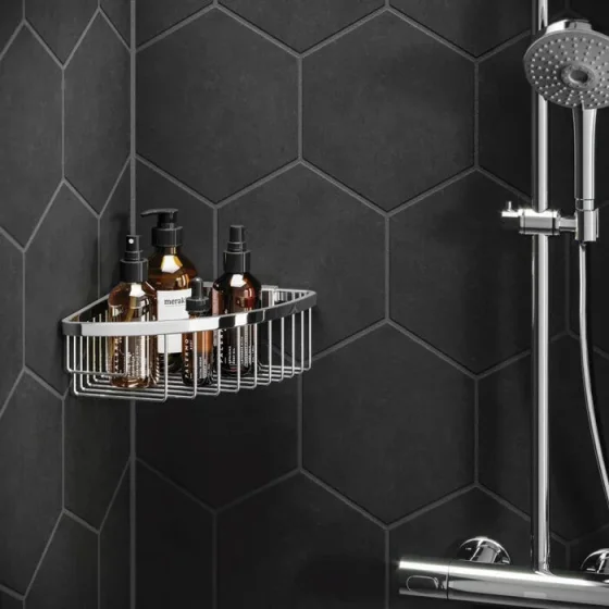 Hib Corner Shower Basket (chrome) - Traditional detail view - Image 3