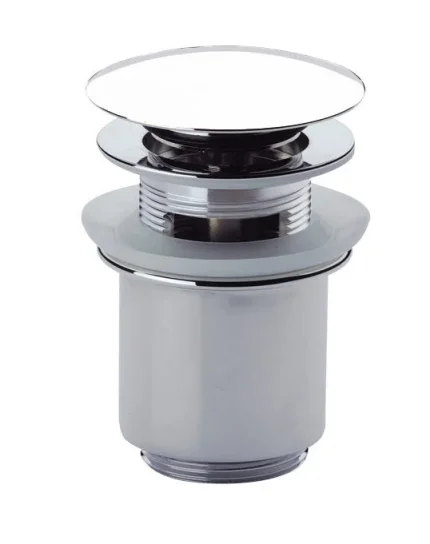 Just Taps White Plug Click Clack Basin Waste Slotted Chrome detail view - Image 2