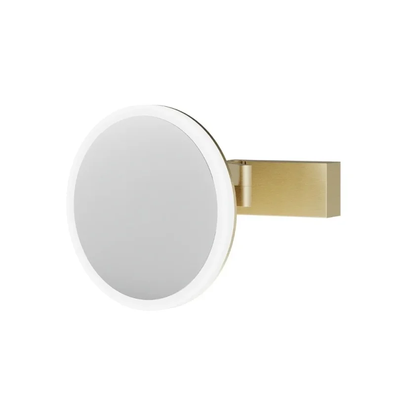 Hib Cirque Magnifying Mirror Brushed Brass 20cm detail view - Image 3