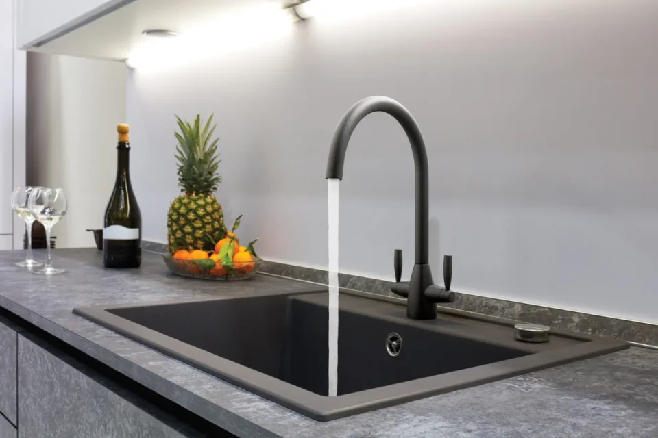 Just Taps Blink Sink Mixer Swivel Spout Matt Black detail view - Image 3