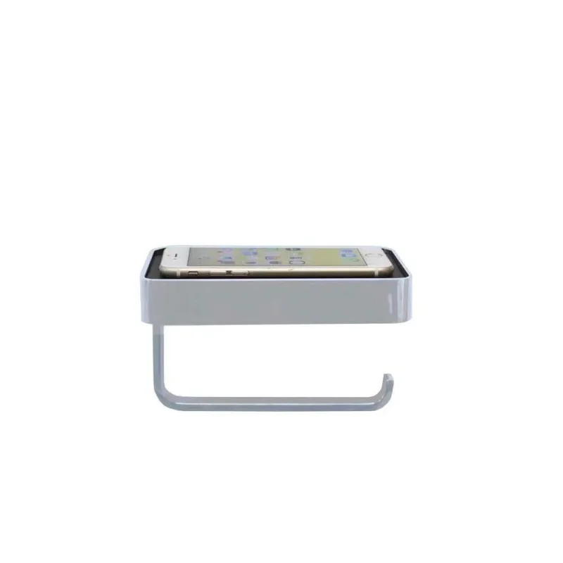 Just Taps Toilet Roll Holder With Mobile Phone Shelf Chrome product image - Image 2