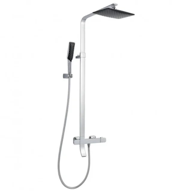 Just Taps Thermostatic Shower Pole With Overhead Shower Chrome product image - Image 2