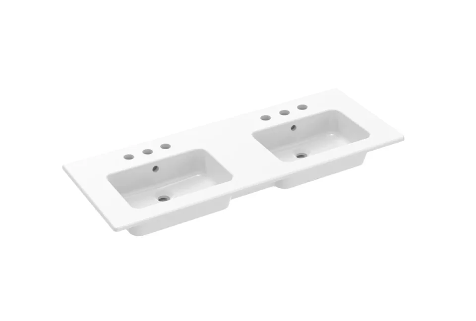 Saneux Uni 120x47cm 2 Bowl Washbasin 3th detail view - Image 2