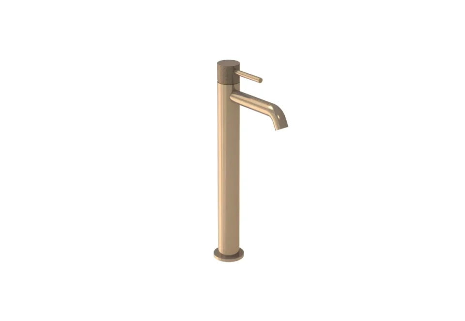 Saneux Cos Tall Basin Mixer Kit - W/ Knurled Handle - Brushed Bronze (pvd) product image - Image 4