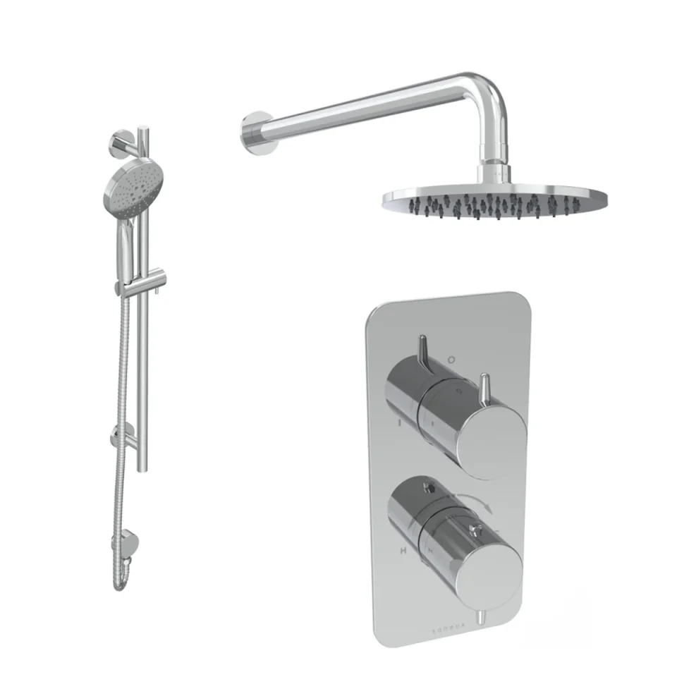 Saneux Eden 2 Way Shower Kit - W/ 3 Function Handset & Slider Rail & Shower Head - Chrome product image - Image 2