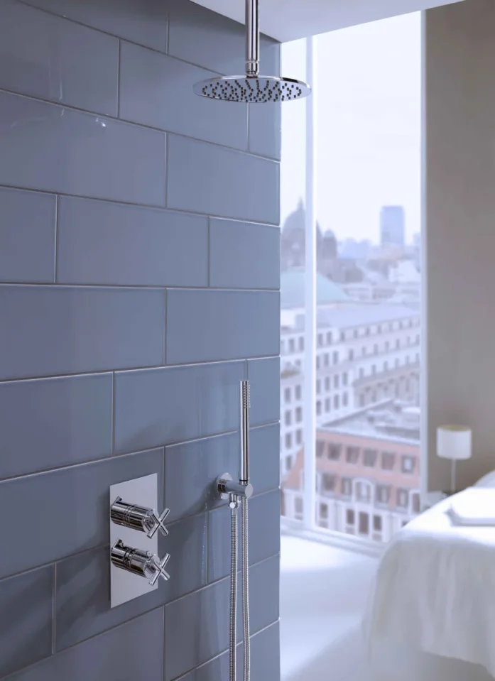 Just Taps Solex Thermostatic Concealed 2 Outlet Shower Valve Chrome detail view - Image 3